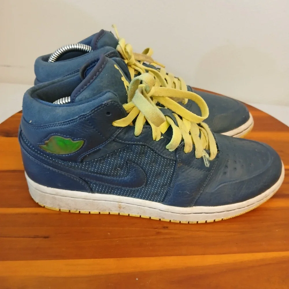 NIke Air Jordan 1 Retro '97 TXT Mens 8.5 Blue Yellow Sneakers Shoes 555071-445